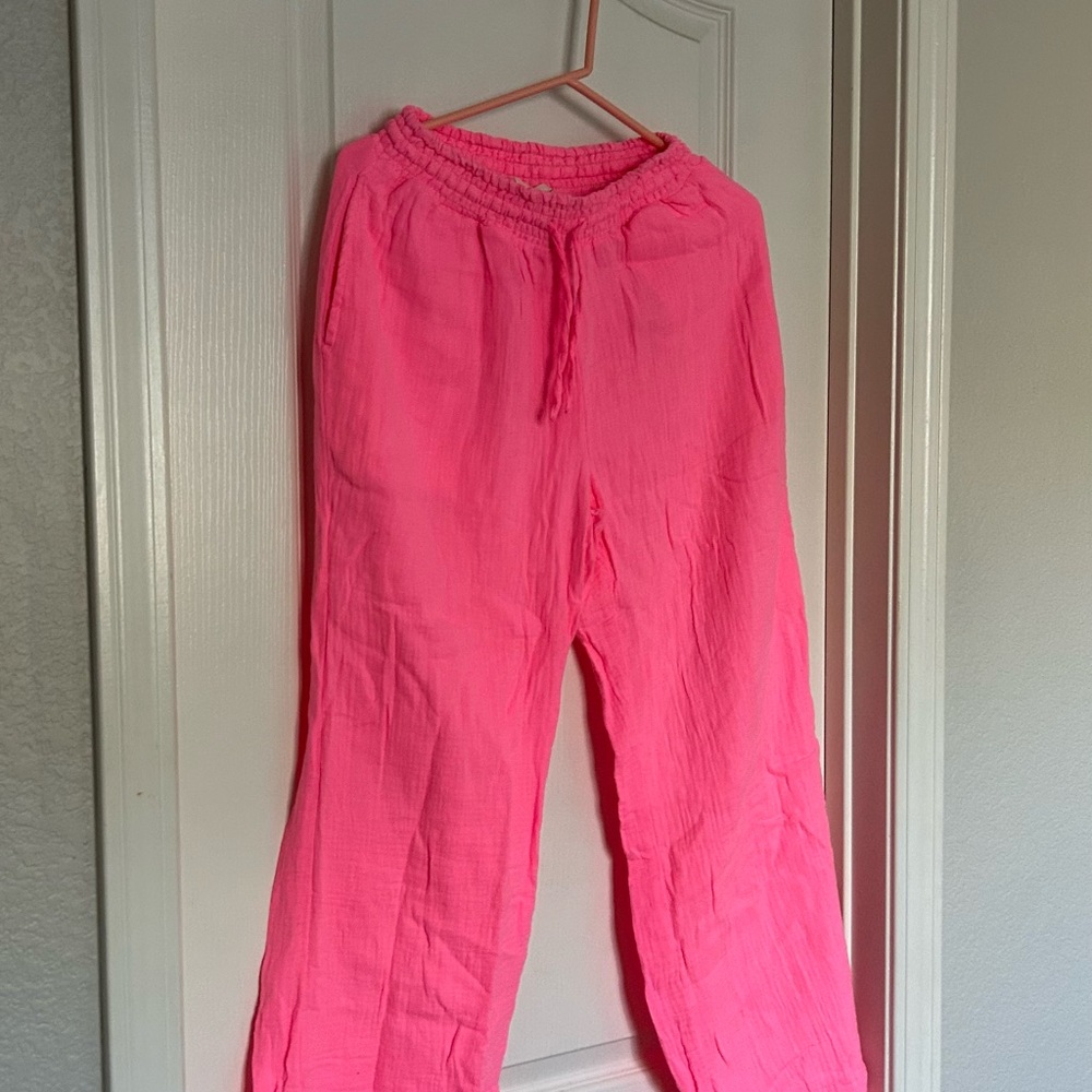Ocean Drive Hot Pink Smocked Pants